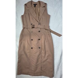 White House Black Market Sleeveless Tan Trench Coat Dress